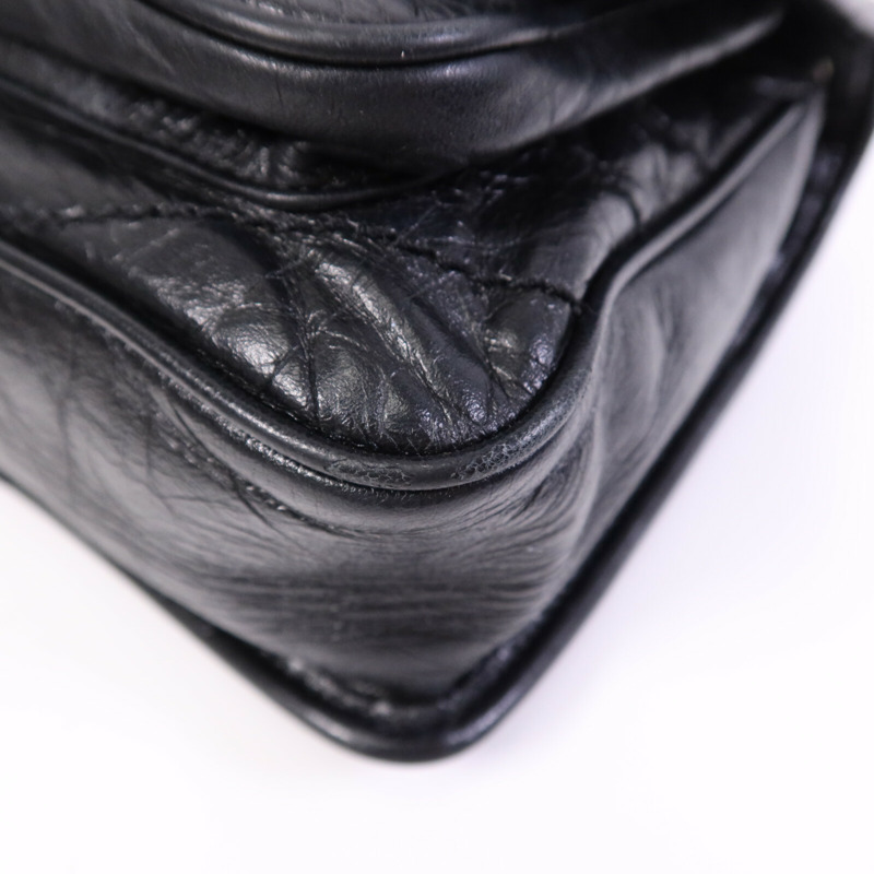 YVES SAINT LAURENT 牛皮皮革Shoulder Bag銀扣鏈帶肩背兩用袋-8