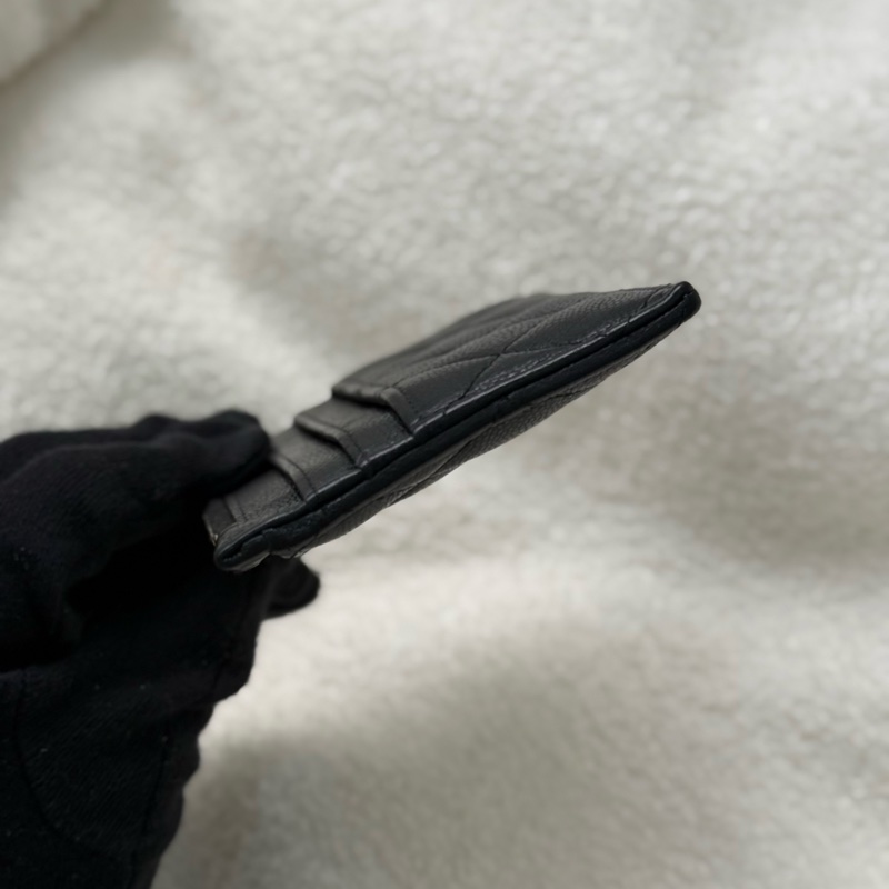 Chanel黑金荔枝ㄇ型卡夾零錢包-5