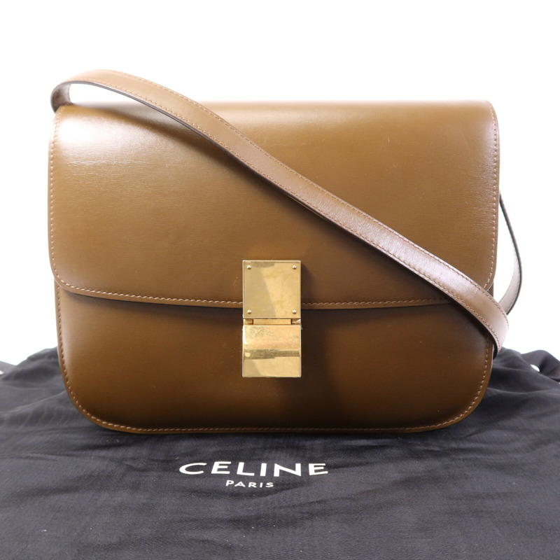 CELINE 牛皮皮革Classic Box金扣肩背袋-9