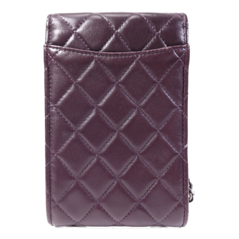 CHANEL 羊皮皮革Phone Bag銀扣鏈帶肩背袋-1