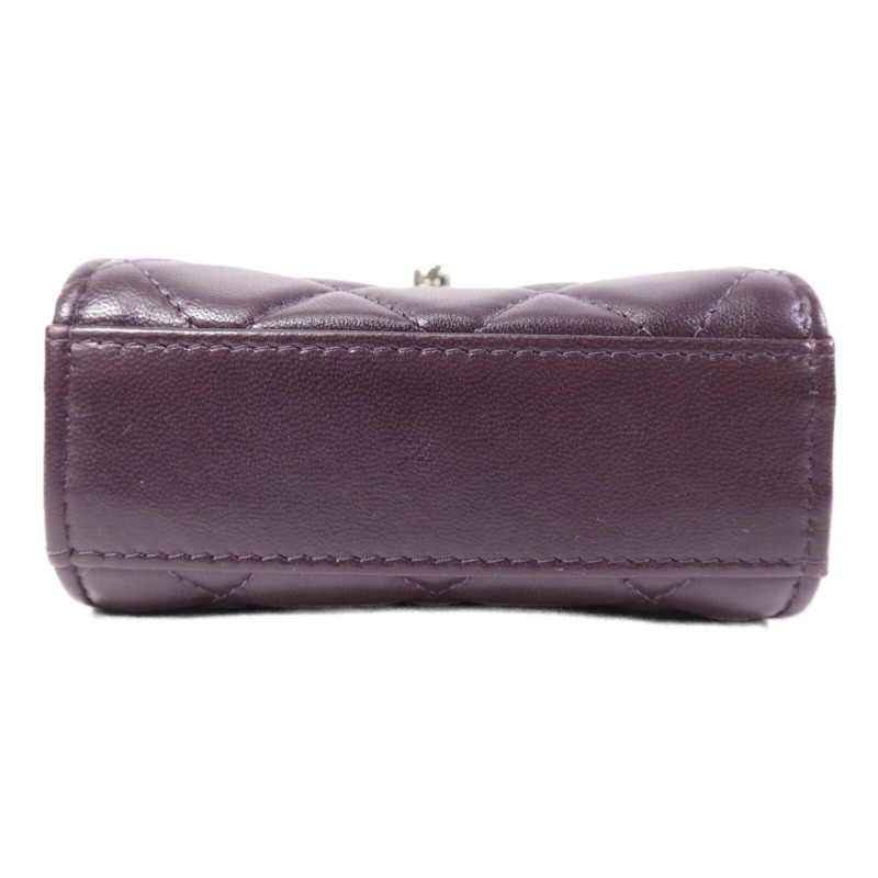 CHANEL 羊皮皮革Phone Bag銀扣鏈帶肩背袋-3