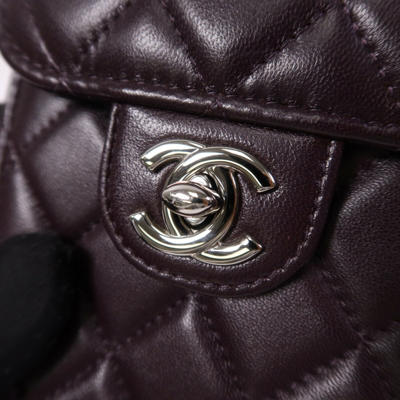 CHANEL 羊皮皮革Phone Bag銀扣鏈帶肩背袋-6