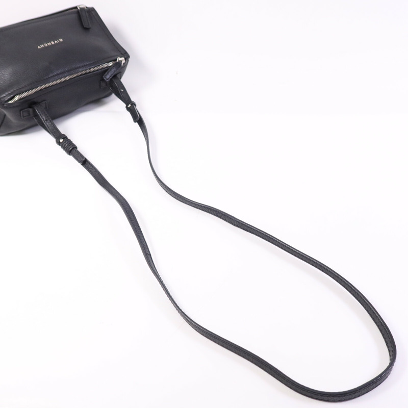 GIVENCHY 牛皮皮革Mini Pandora銀扣手挽袋-8