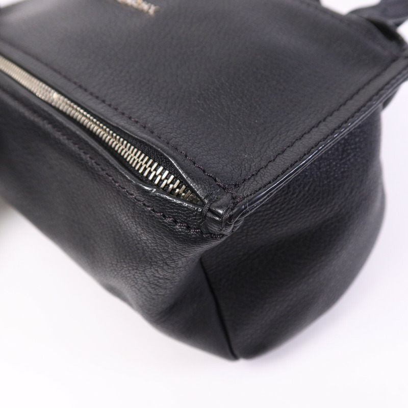 GIVENCHY 牛皮皮革Mini Pandora銀扣手挽袋-9