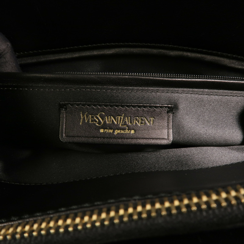 SAINT LAURENT 羊皮皮革Rive Gauche 32金扣手挽袋-5