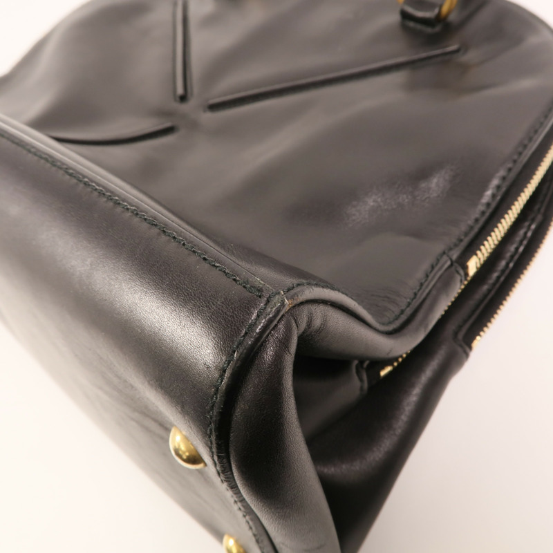 SAINT LAURENT 羊皮皮革Rive Gauche 32金扣手挽袋-8