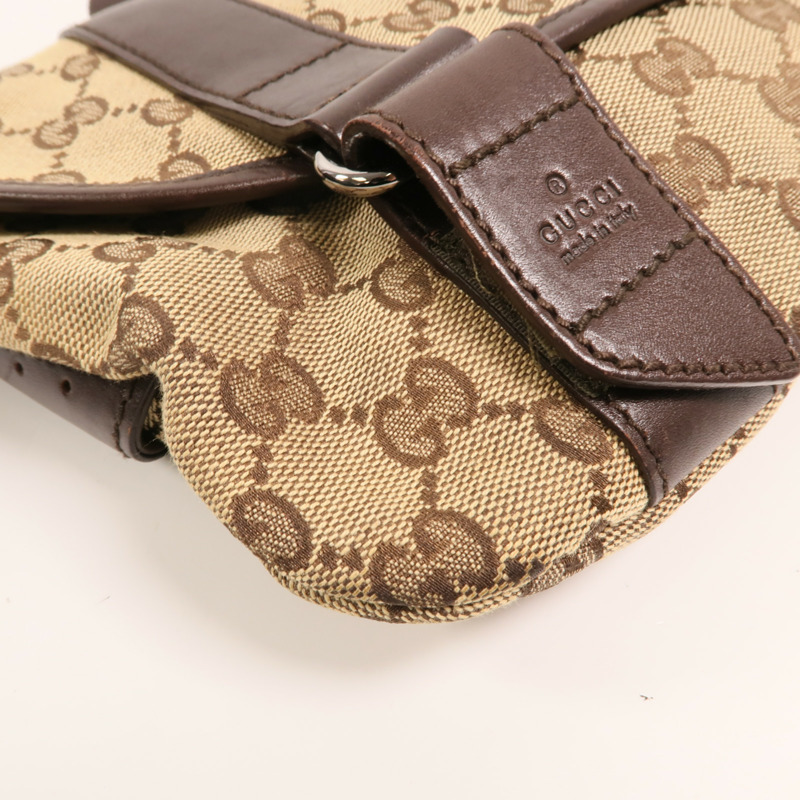 GUCCI GG帆布Waist Bag銀扣腰包-11