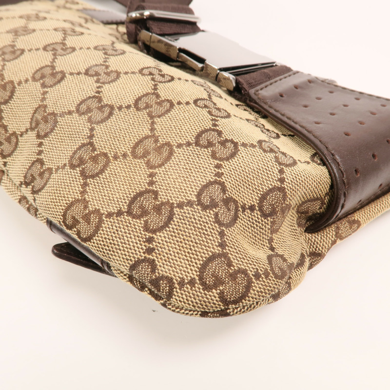 GUCCI GG帆布Waist Bag銀扣腰包-12