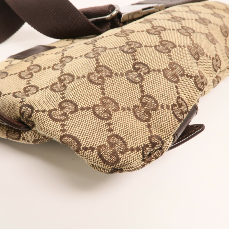 GUCCI GG帆布Waist Bag銀扣腰包-13