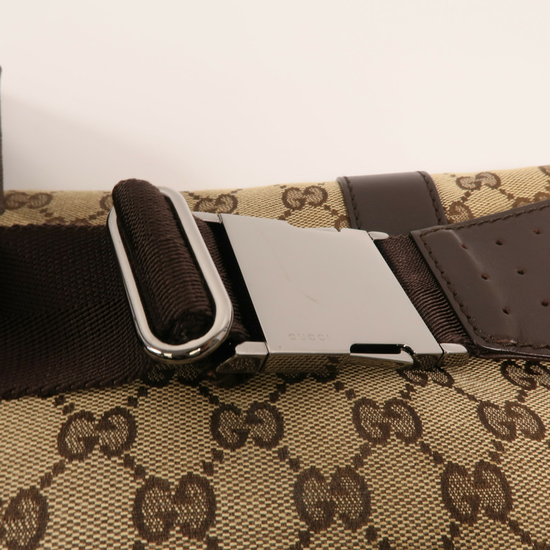 GUCCI GG帆布Waist Bag銀扣腰包-14