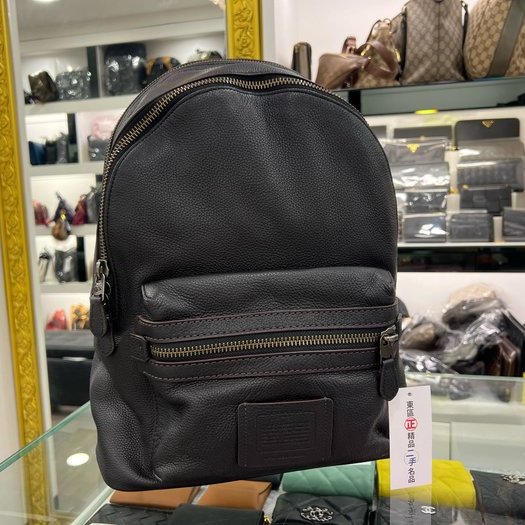 東區正精品㊣COACH 32235 咖啡色全皮拉鍊後背包大款 RZ3948-0
