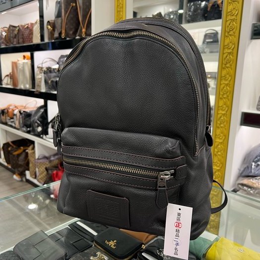 東區正精品㊣COACH 32235 咖啡色全皮拉鍊後背包大款 RZ3948-1