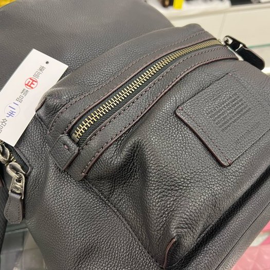 東區正精品㊣COACH 32235 咖啡色全皮拉鍊後背包大款 RZ3948-6