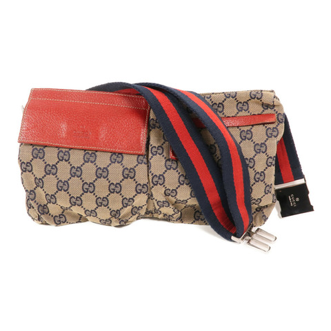 GUCCI GG帆布GG Waist Bag銀扣腰包