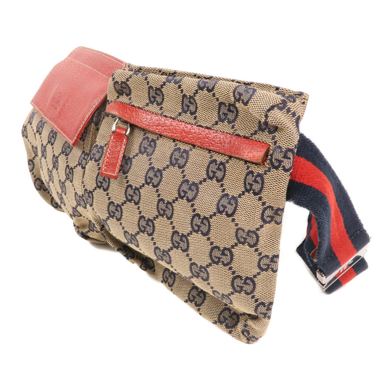 GUCCI GG帆布GG Waist Bag銀扣腰包-2
