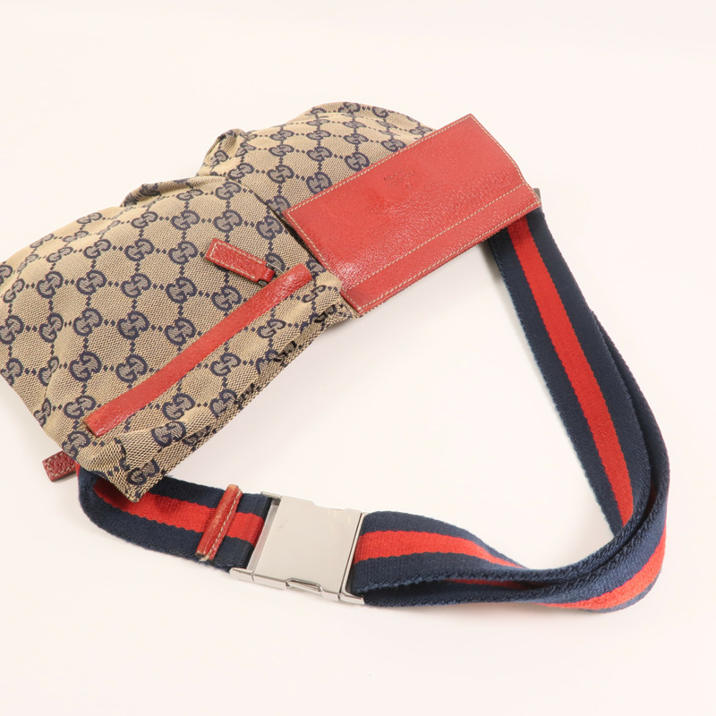 GUCCI GG帆布GG Waist Bag銀扣腰包-7