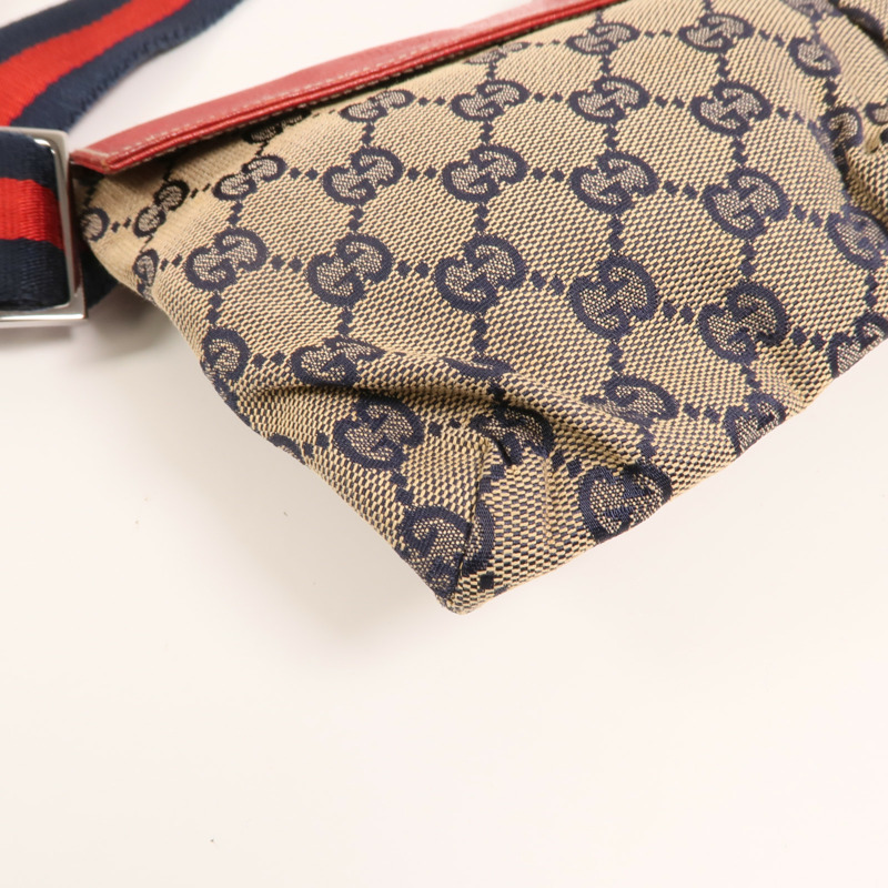 GUCCI GG帆布GG Waist Bag銀扣腰包-10
