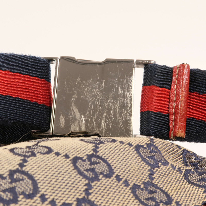 GUCCI GG帆布GG Waist Bag銀扣腰包-15