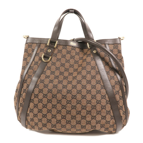 GUCCI GG帆布2 Way shoulder Bag金扣手挽肩背兩用袋