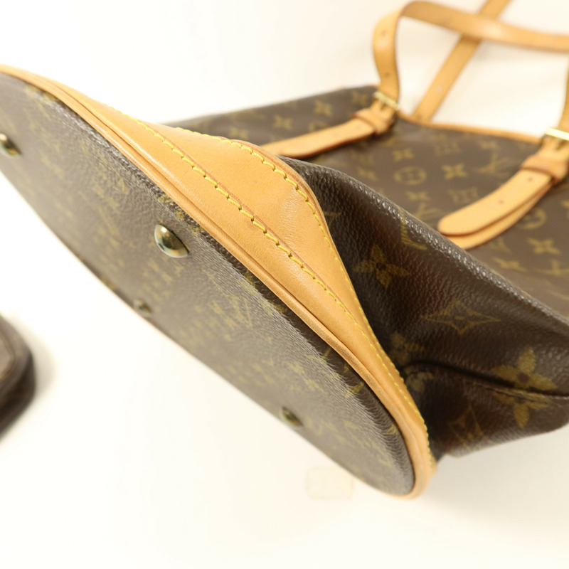 LOUIS VUITTON Monogram Bucket GM金扣手挽袋-12