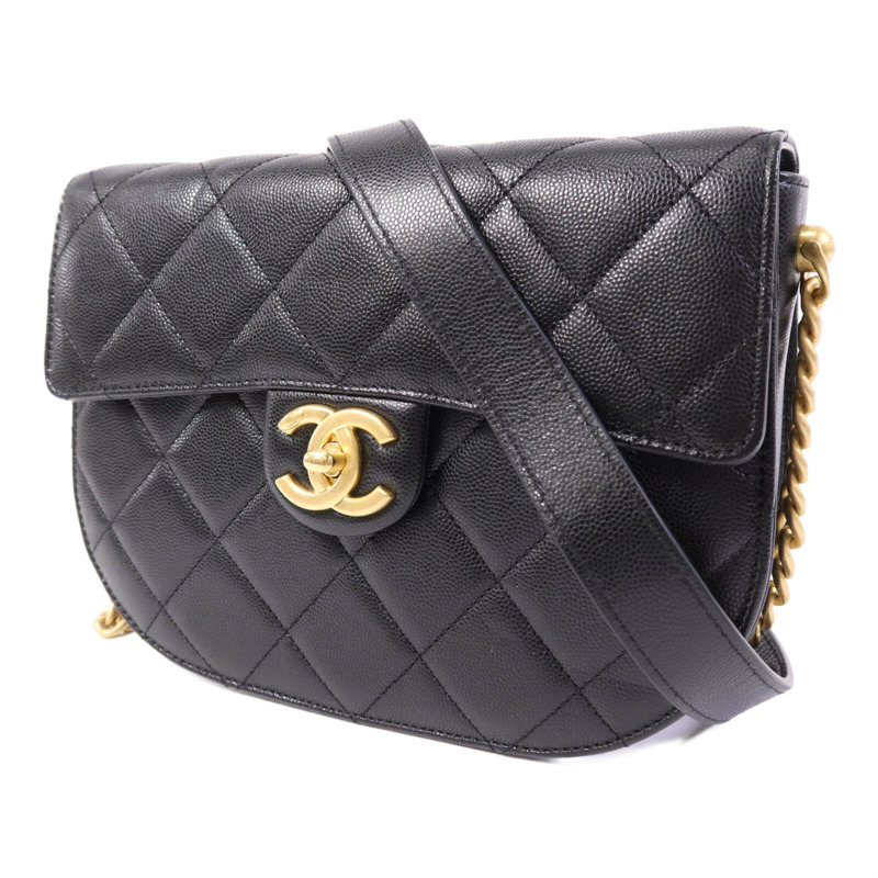 CHANEL 牛皮皮革Chain Shoulder Bag金扣鏈帶肩背袋-2