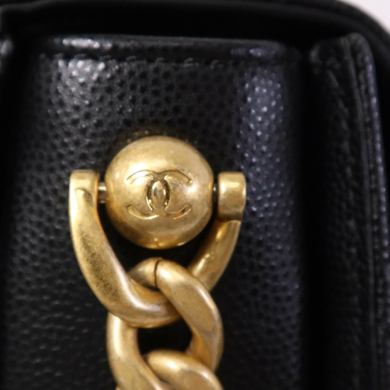 CHANEL 牛皮皮革Chain Shoulder Bag金扣鏈帶肩背袋-7