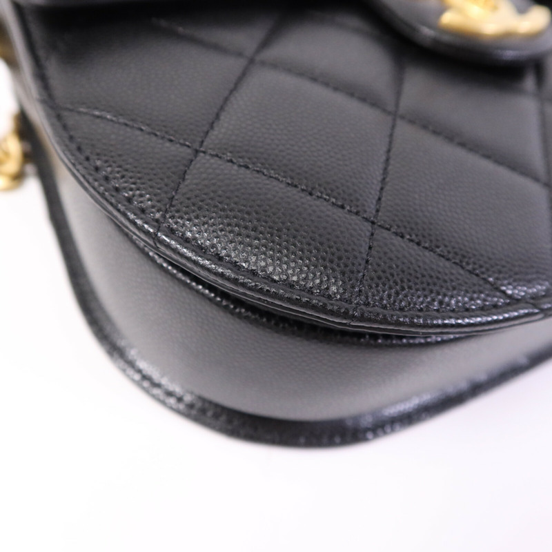 CHANEL 牛皮皮革Chain Shoulder Bag金扣鏈帶肩背袋-12