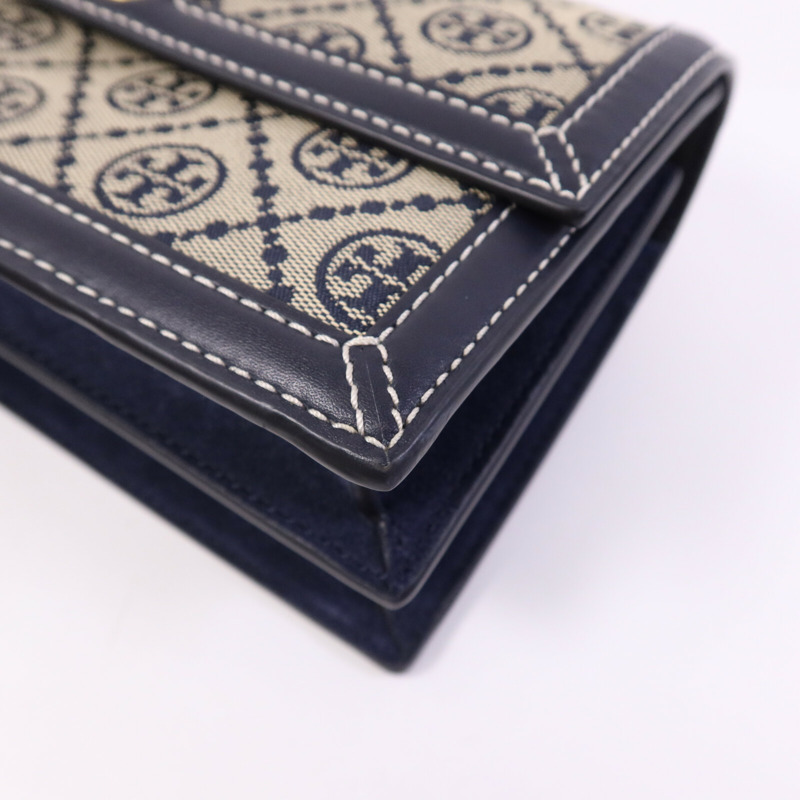 Tory Burch 帆布T Monogram Chain Shoulder金扣肩背袋-11