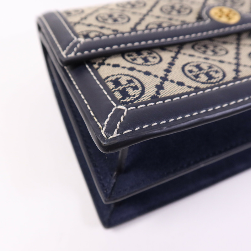 Tory Burch 帆布T Monogram Chain Shoulder金扣肩背袋-12