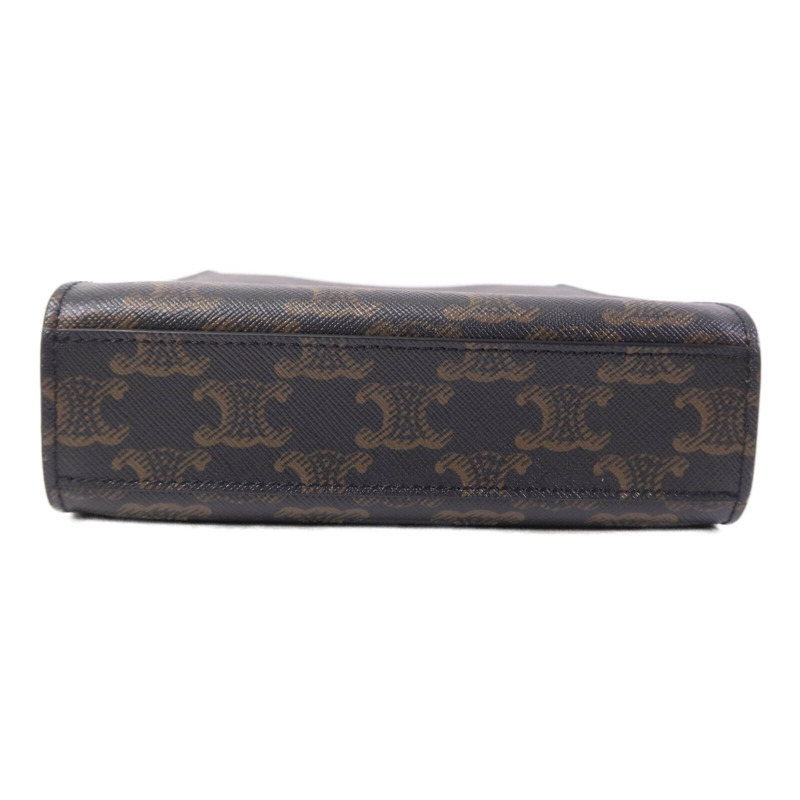 CELINE 塗層帆布Mini Triomphe Cabas Vertical金扣手挽肩背兩用袋-3