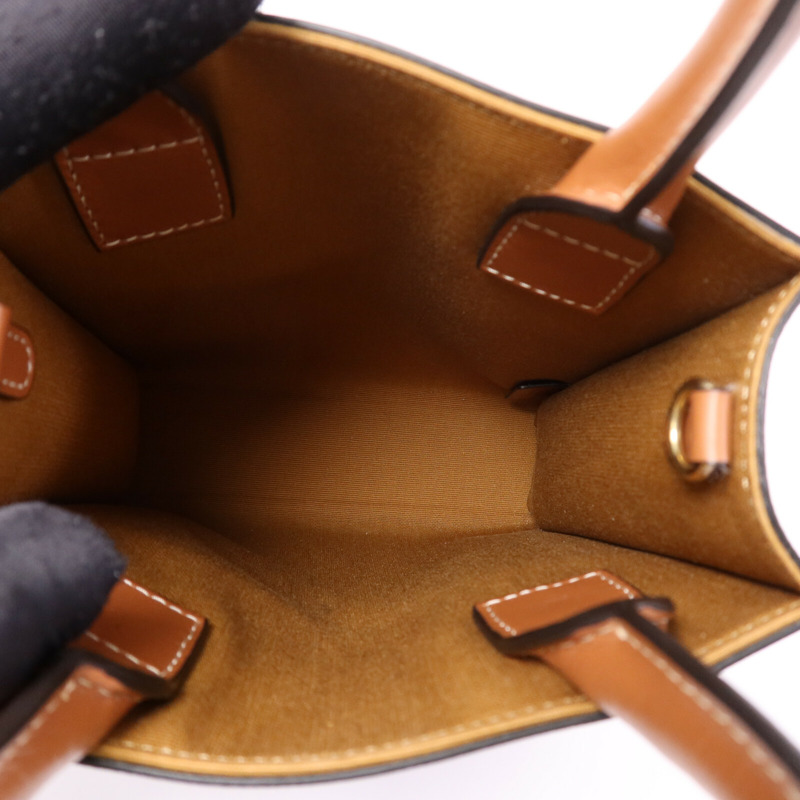 CELINE 塗層帆布Mini Triomphe Cabas Vertical金扣手挽肩背兩用袋-4