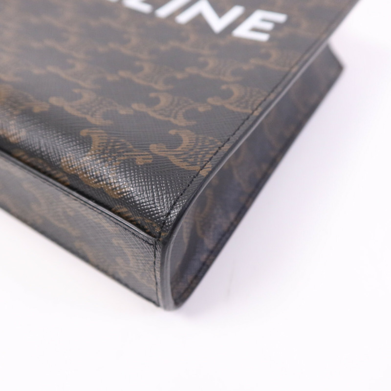 CELINE 塗層帆布Mini Triomphe Cabas Vertical金扣手挽肩背兩用袋-8