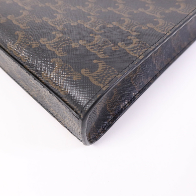 CELINE 塗層帆布Mini Triomphe Cabas Vertical金扣手挽肩背兩用袋-10