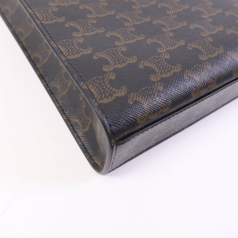 CELINE 塗層帆布Mini Triomphe Cabas Vertical金扣手挽肩背兩用袋-11