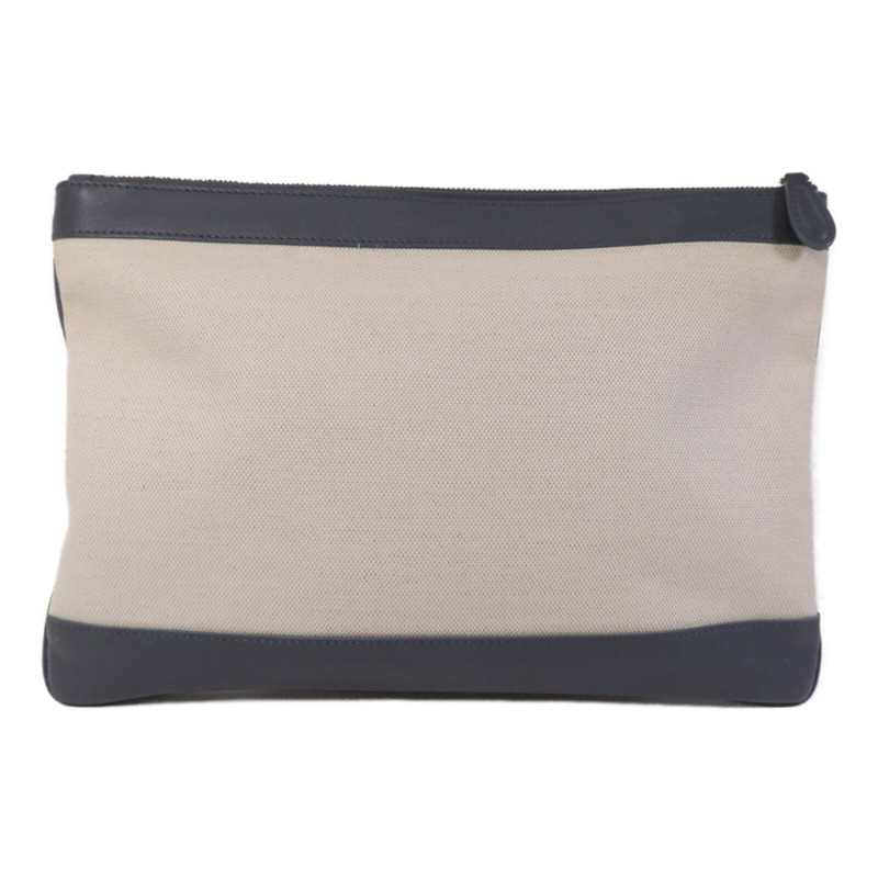 BALENCIAGA 帆布Navy Clip M Clutch銀扣手拿包-1