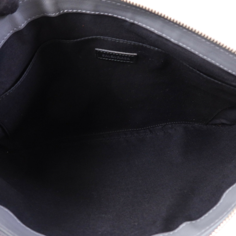 BALENCIAGA 帆布Navy Clip M Clutch銀扣手拿包-4