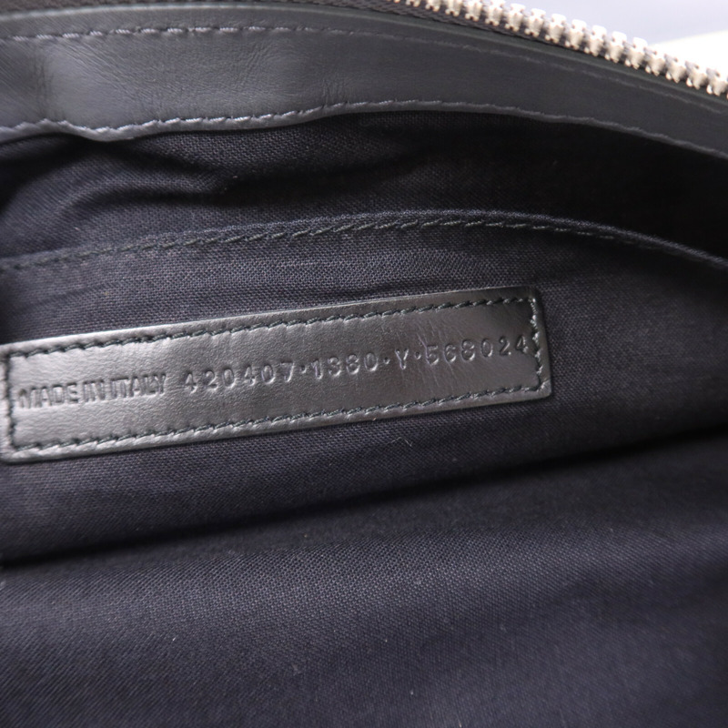 BALENCIAGA 帆布Navy Clip M Clutch銀扣手拿包-7