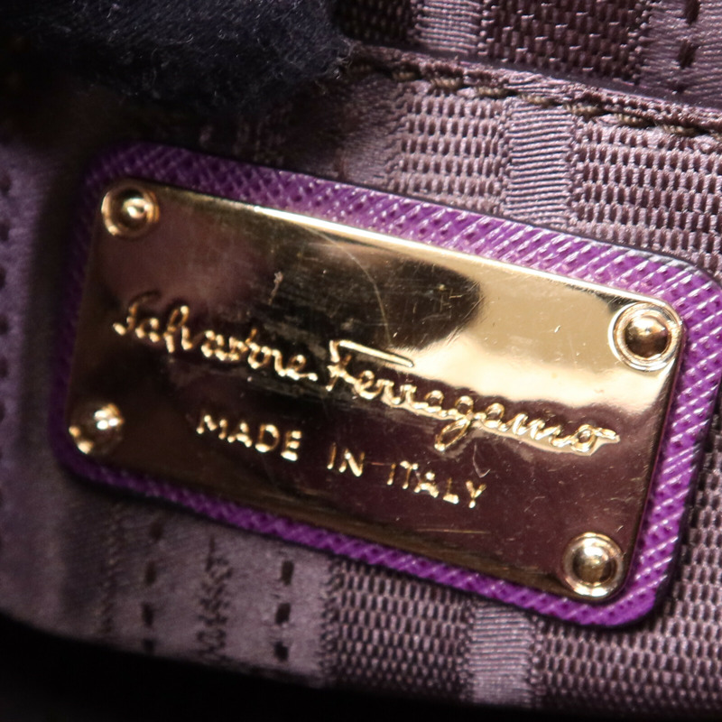 Salvatore Ferragamo 牛皮皮革Shoulder Bag金扣鏈帶手挽袋-5
