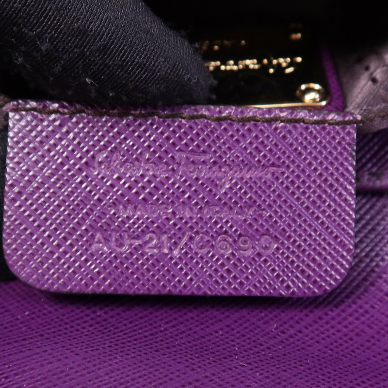 Salvatore Ferragamo 牛皮皮革Shoulder Bag金扣鏈帶手挽袋-7