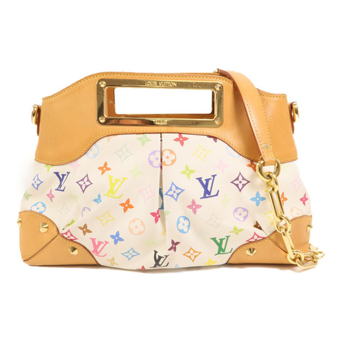 LOUIS VUITTON Monogram Multicolore Judy MM金扣鏈帶手挽肩背兩用袋