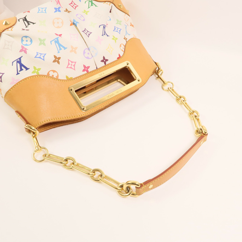 LOUIS VUITTON Monogram Multicolore Judy MM金扣鏈帶手挽肩背兩用袋-7