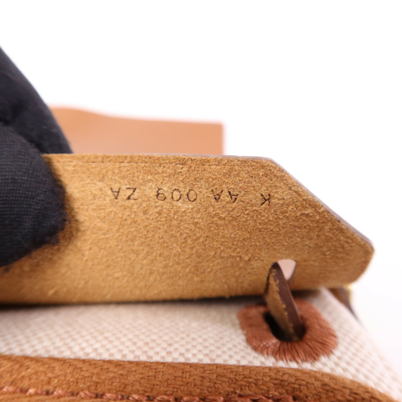 HERMES 帆布Mini Herbag金扣肩背袋Fauve-7