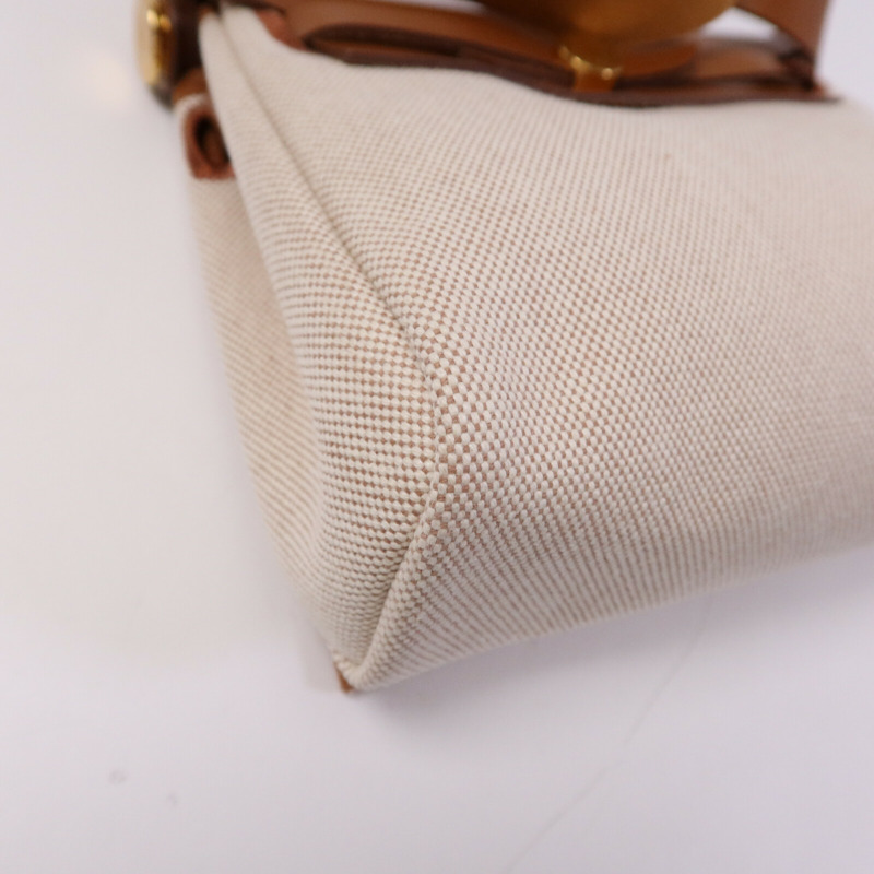 HERMES 帆布Mini Herbag金扣肩背袋Fauve-11