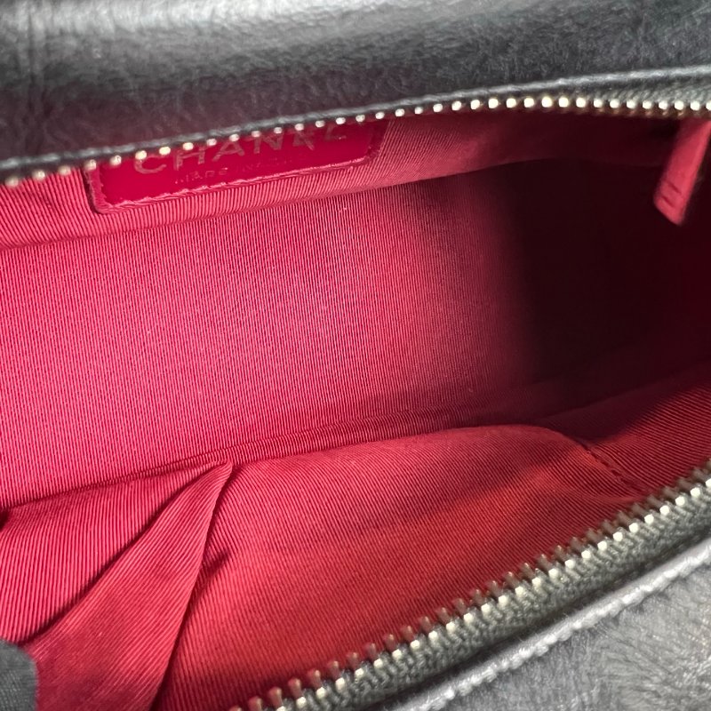 CHANEL 流浪包提把LOGO款 小號黑 AS0865/29開-6