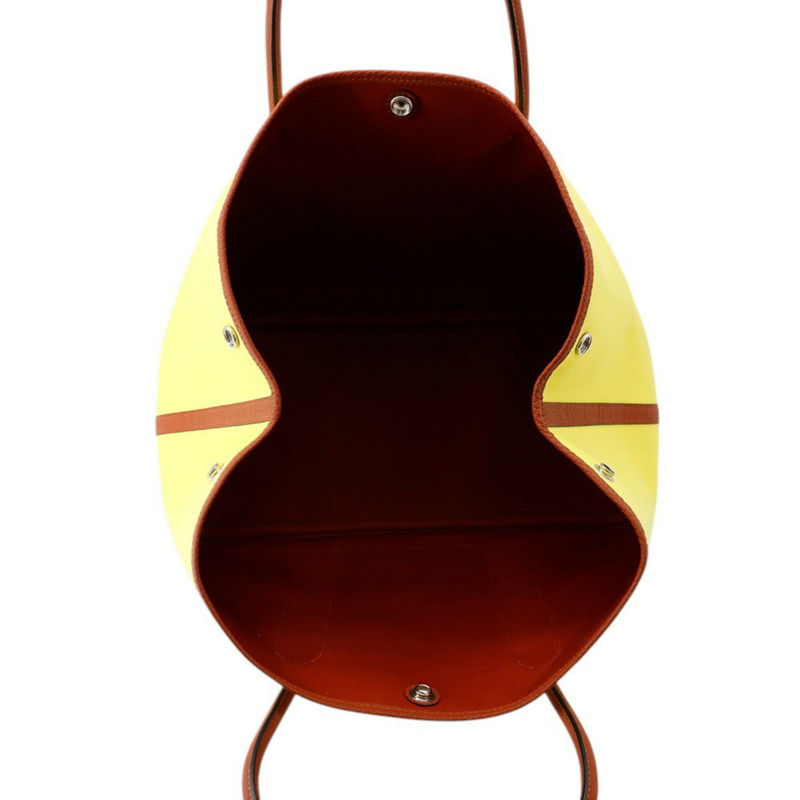 愛馬仕 Garden PM 手提包，青檸棕色，Toile Officier Negonda 帆布，U 字印記，花園系列，手提包，女士，愛馬仕-4