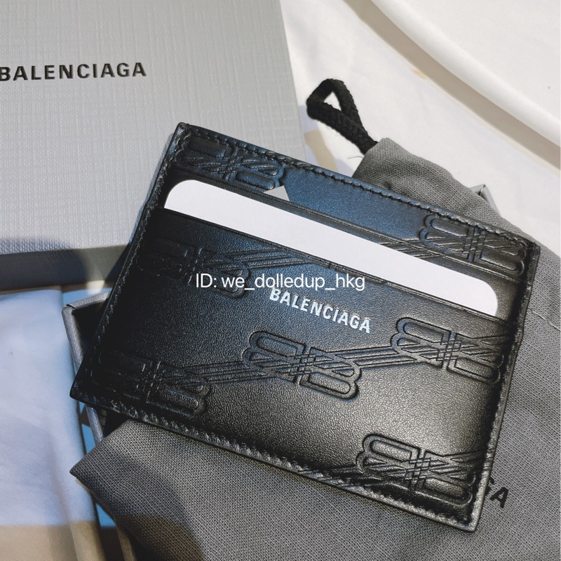 BALENCIAGA 黑色壓紋 Card holder-0
