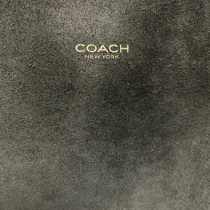 COACH BROOKLYN 28 麂皮肩背賈姬包-橄欖綠色-4