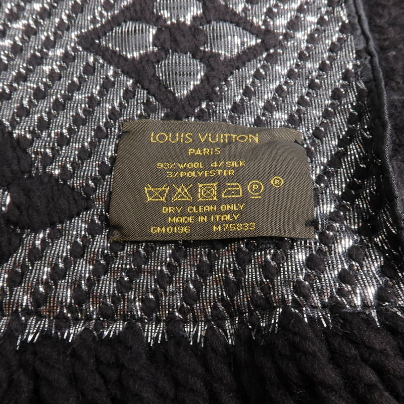 LOUIS VUITTON 羊毛/絲質Echarpe Logomania Shine Scar圍巾-5
