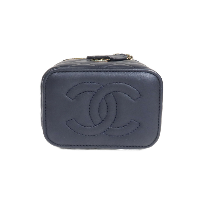 CHANEL 羊皮皮革Mini Top Handle Vanity Case金扣鏈帶肩背袋-3