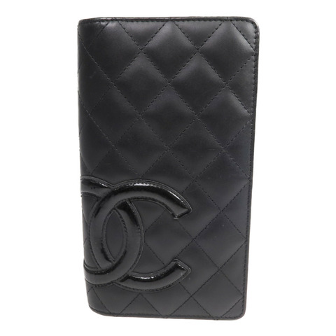 CHANEL 牛皮皮革Cambon Long Wallet銀扣長錢包